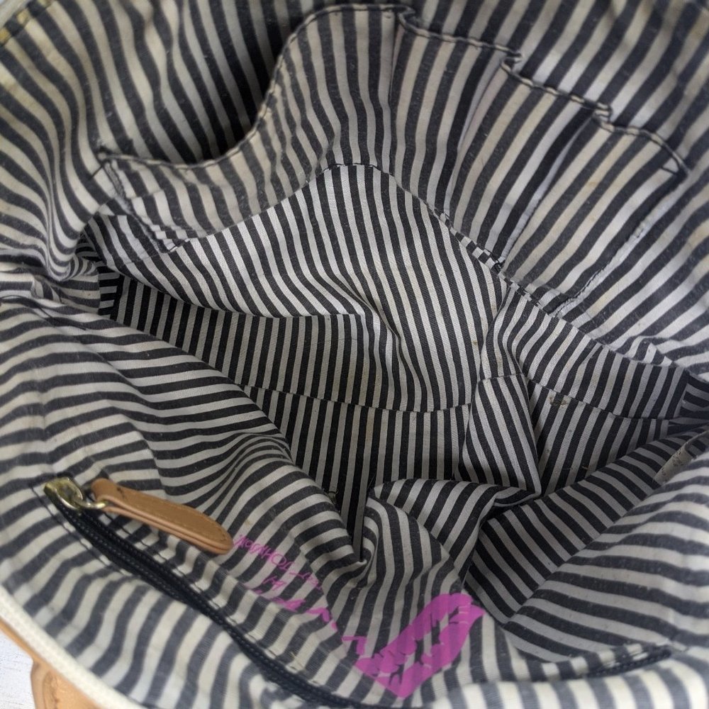 Betsey Johnson Blue Tan Bleach Dyed Shoulder Bag - Picture 6 of 16